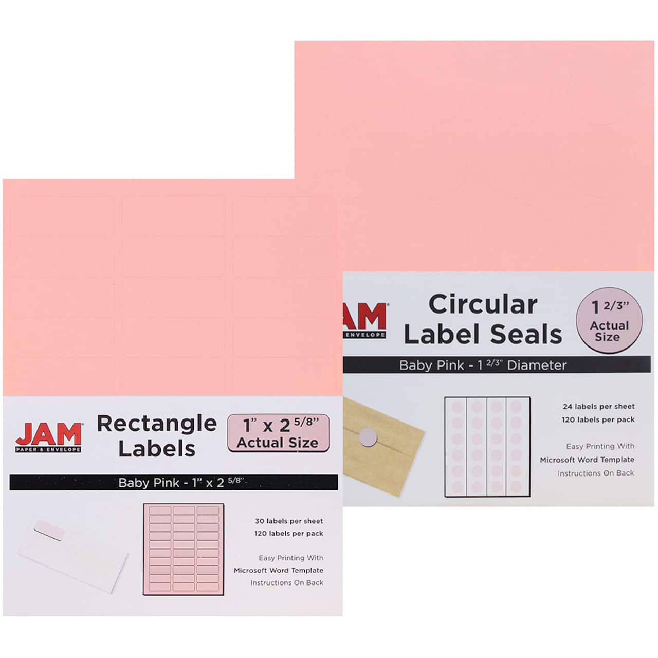 JAM Paper Circular Seal & Rectangular Mailing Address Label Combo Set